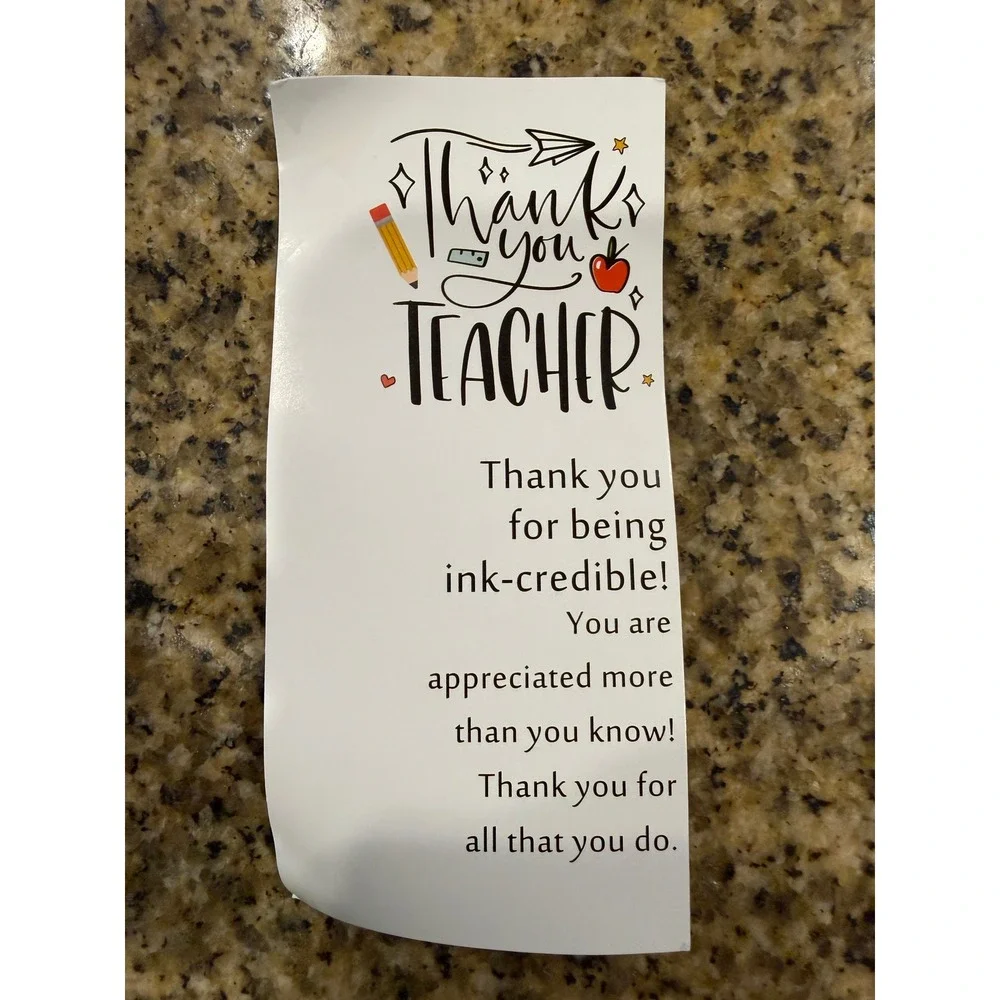 Teacher Appreciation Gift Set Pencil Pen Metal Bookmark Ink-credible Card Bag